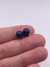 Load image into Gallery viewer, 9ct gold lapis lazuli earrings
