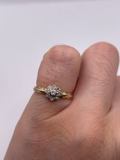 9ct gold diamond cluster ring