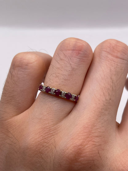 9ct gold ruby and diamond ring