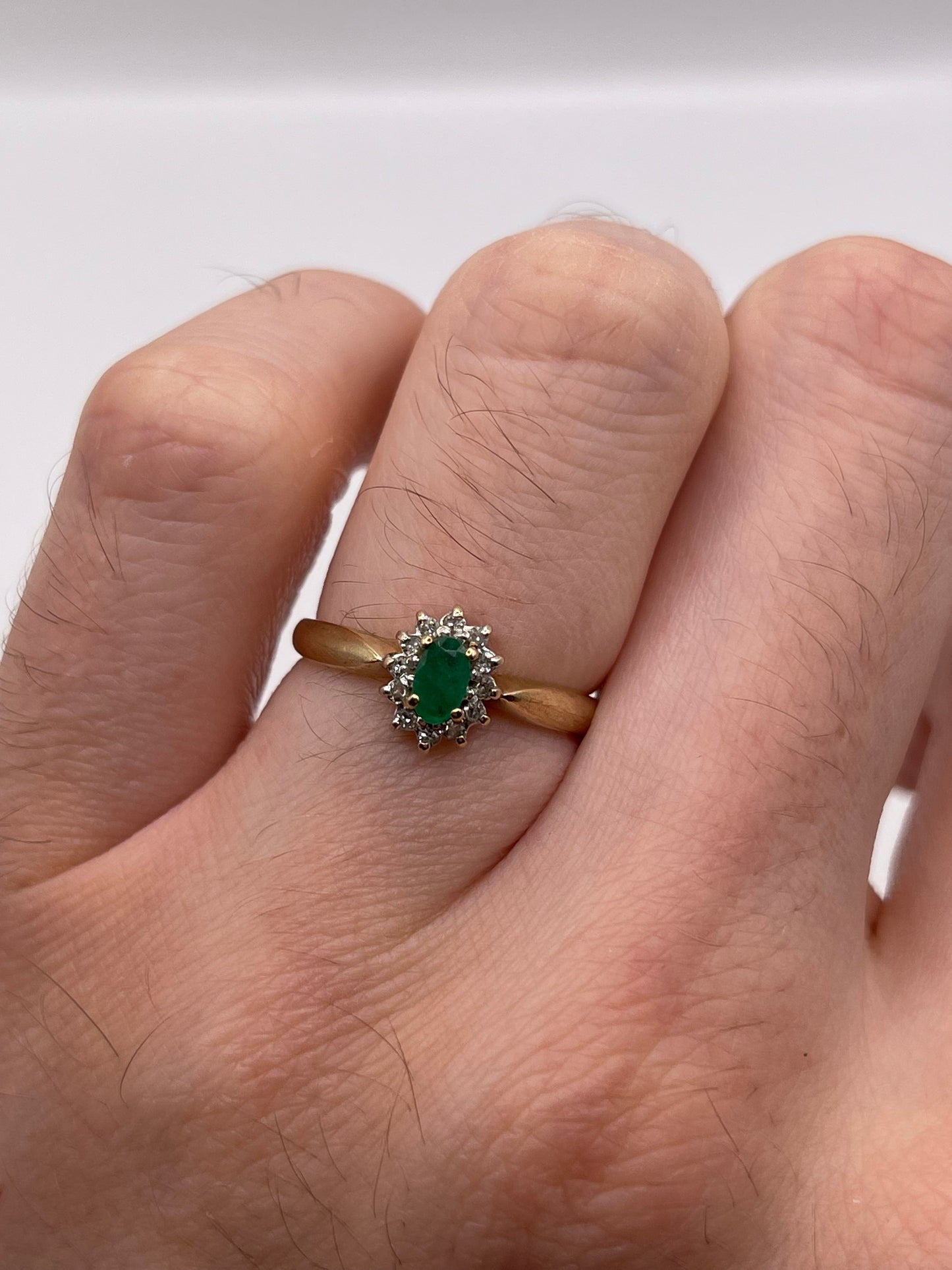 9ct gold emerald and diamond earrings
