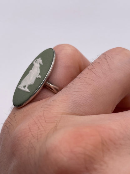 Silver Wedgwood cameo ring