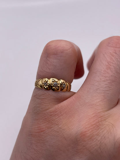 Antique 18ct gold diamond gypsy ring