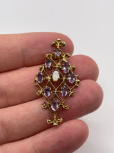 Load image into Gallery viewer, 9ct gold amethyst and opal pendant
