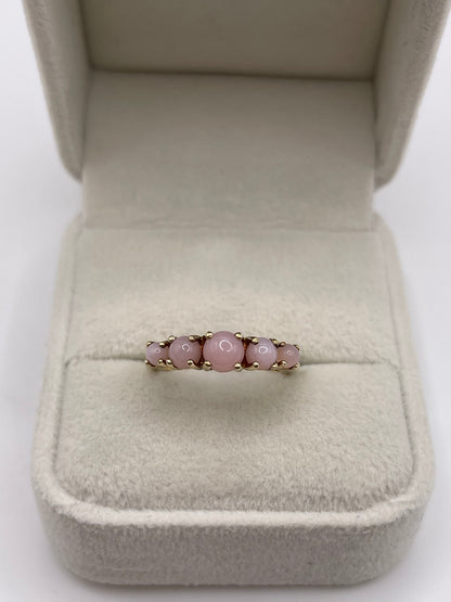 9ct gold pink opal ring