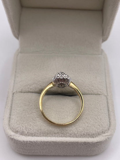 9ct gold diamond cluster ring