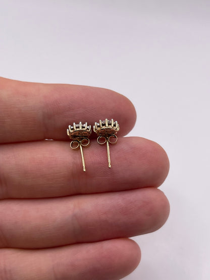 9ct gold diamond earrings