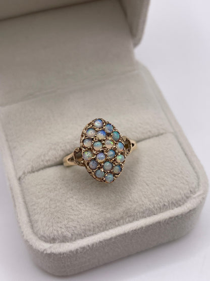 9ct gold opal cluster ring
