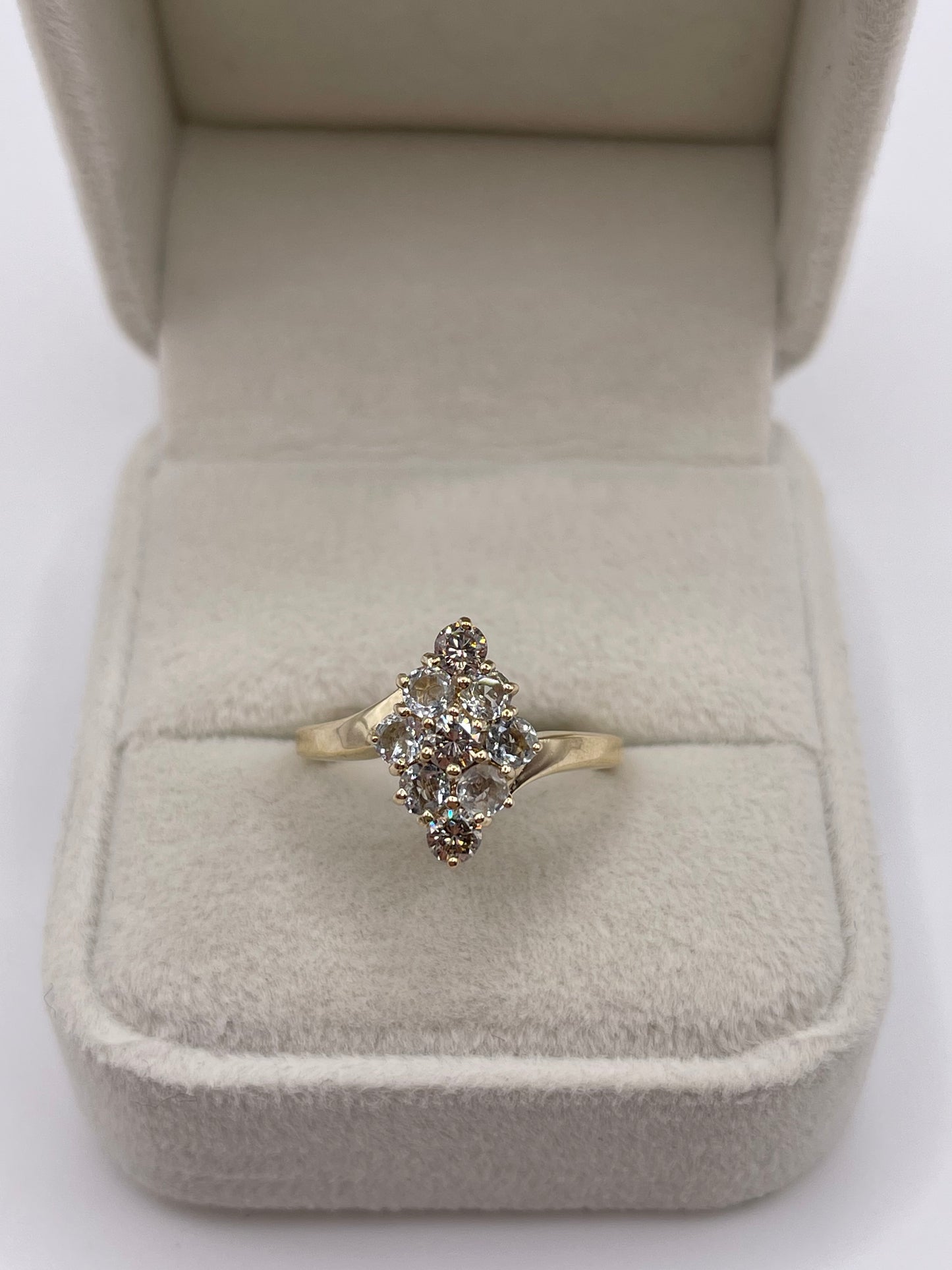 9ct gold topaz and diamond ring