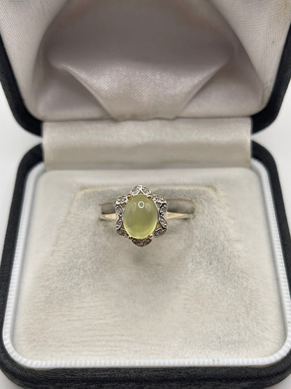 9ct gold quartz and diamond ring
