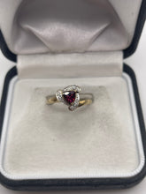 Load image into Gallery viewer, 9ct gold garnet and diamond ring
