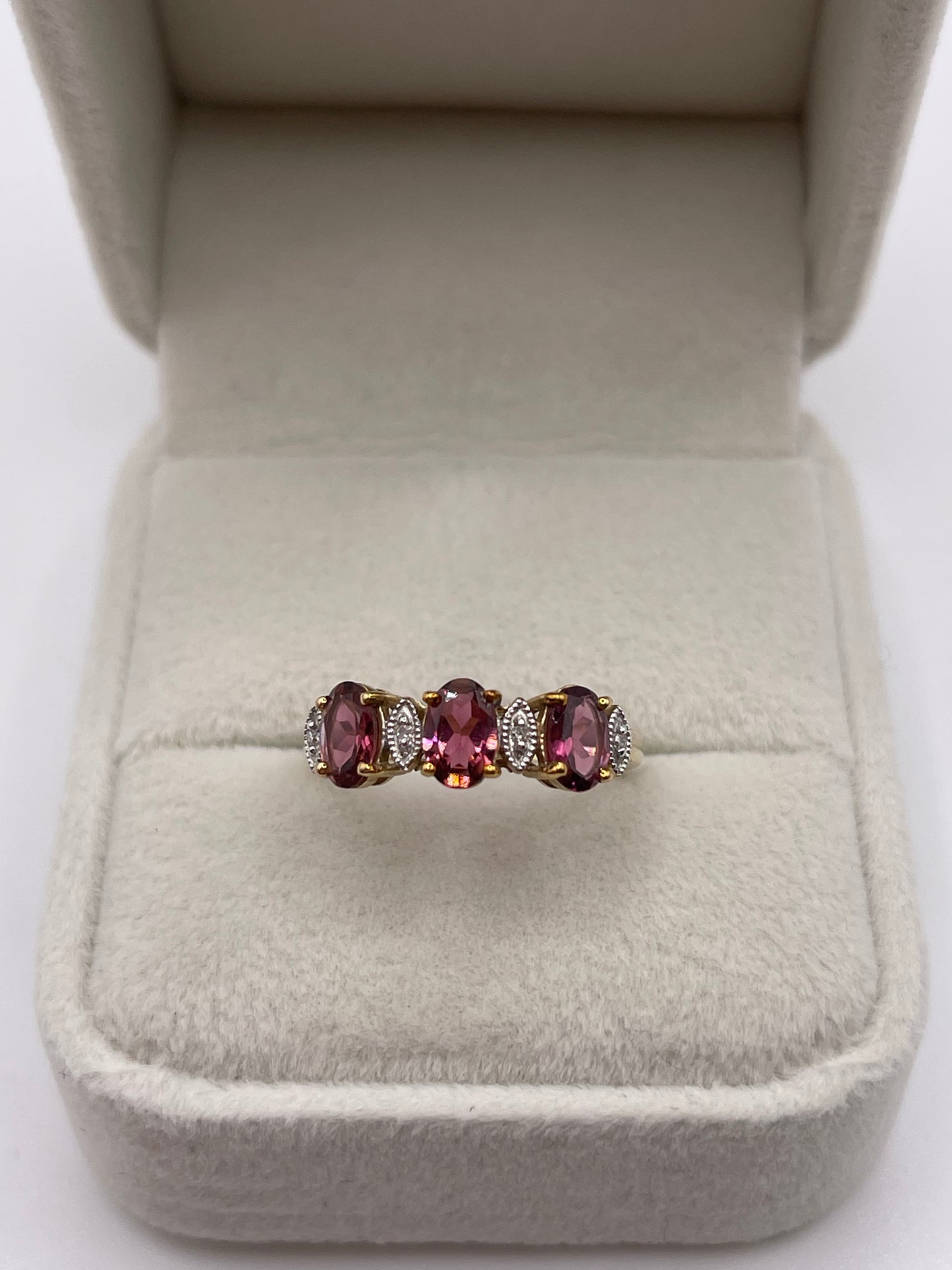 9ct gold tourmaline and diamond ring
