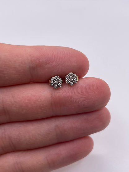 9ct gold diamond earrings
