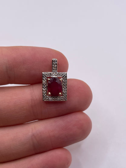 9ct gold ruby and diamond pendant