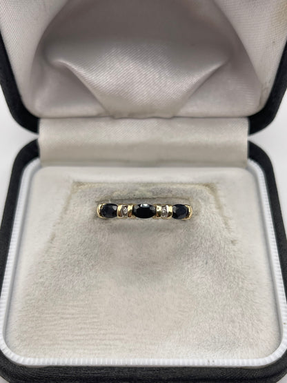 9ct gold sapphire and diamond ring