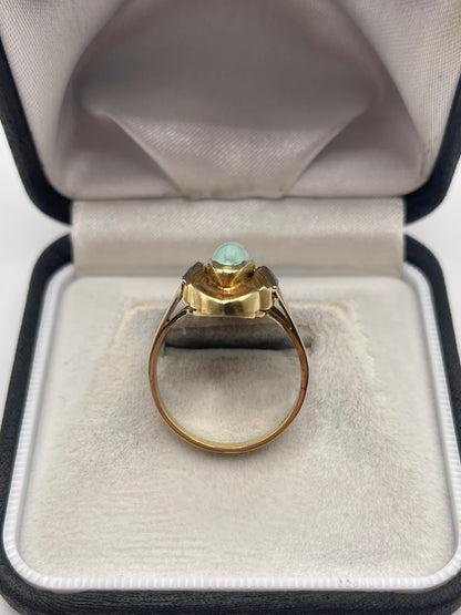 14ct gold turquoise and diamond ring