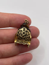 Load image into Gallery viewer, 9ct gold tigers eye Buddha pendant
