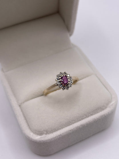 9ct gold ruby and diamond ring