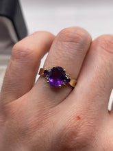 Load image into Gallery viewer, 9ct gold amethyst and diamond ring
