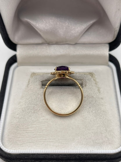 9ct gold amethyst ring