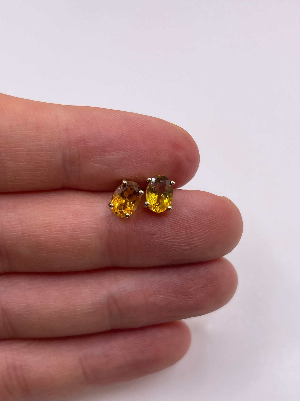 9ct gold citrine earrings