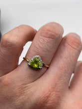Load image into Gallery viewer, 9ct gold peridot and diamond ring
