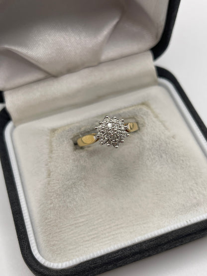 18ct gold diamond cluster ring