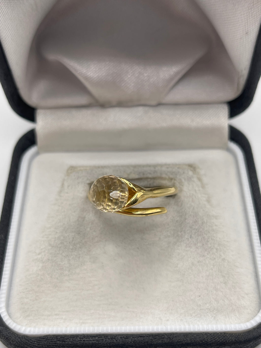 9ct gold crystal ring
