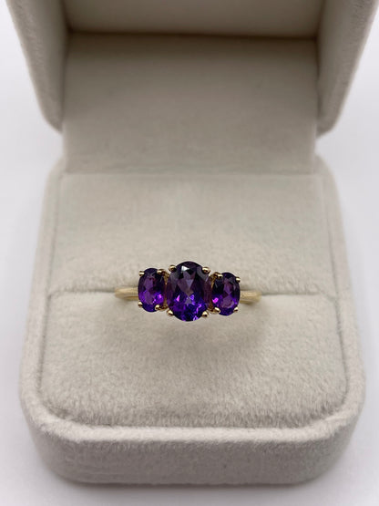 9ct gold amethyst ring