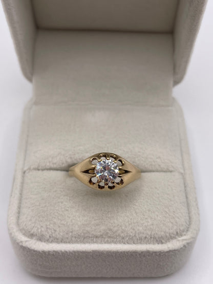 9ct gold cz gypsy ring