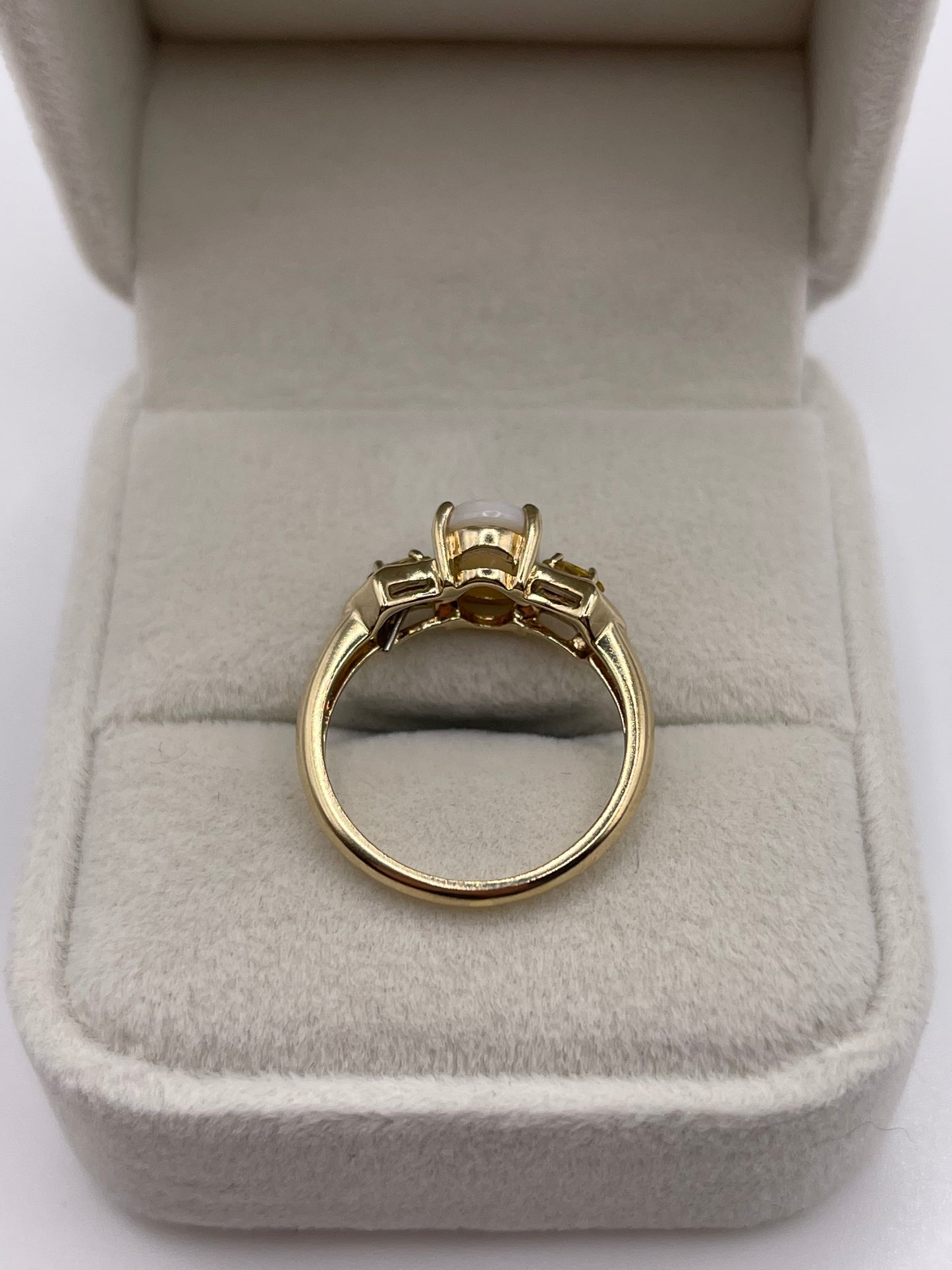 9ct gold opal and citrine ring