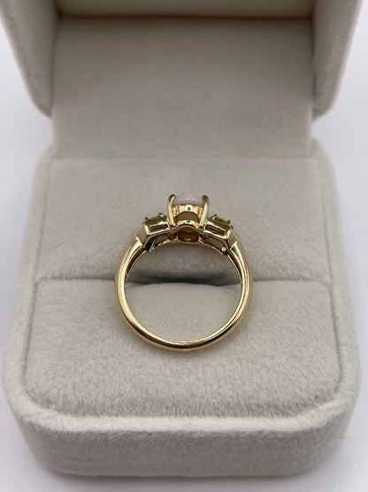 9ct gold opal and citrine ring