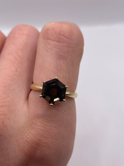 9ct gold Smokey quartz ring