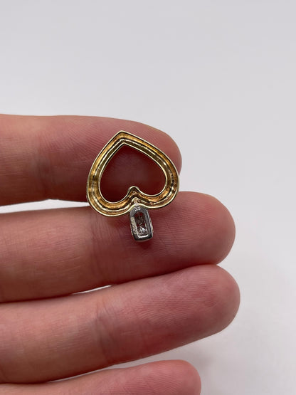 9ct two tone gold diamond pendant