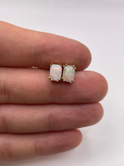 9ct gold opal earrings