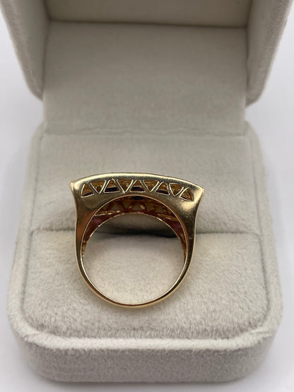 14ct gold amethyst and diamond ring