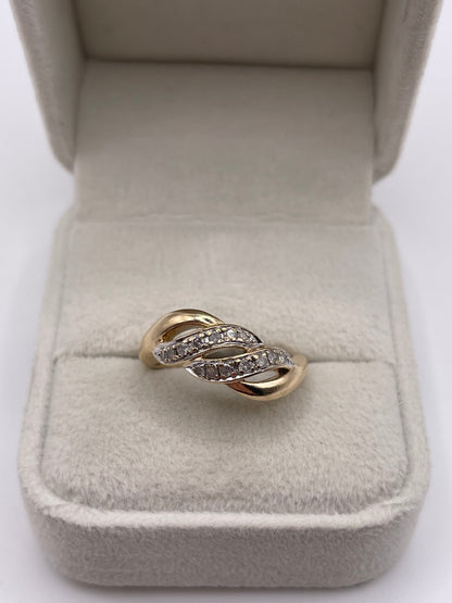 9ct gold diamond cluster ring