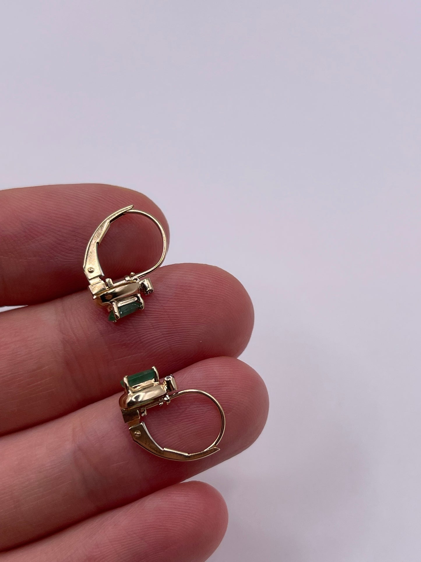 9ct gold emerald and diamond earrings