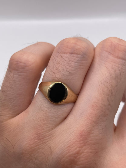 9ct gold onyx signet ring