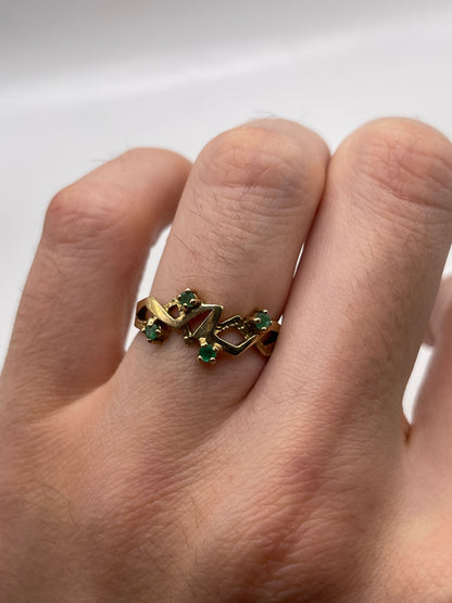 9ct gold emerald ring