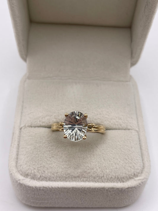 9ct gold green amethyst ring