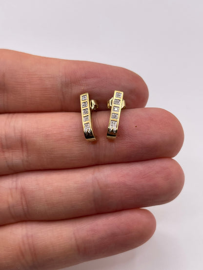 9ct gold diamond earrings