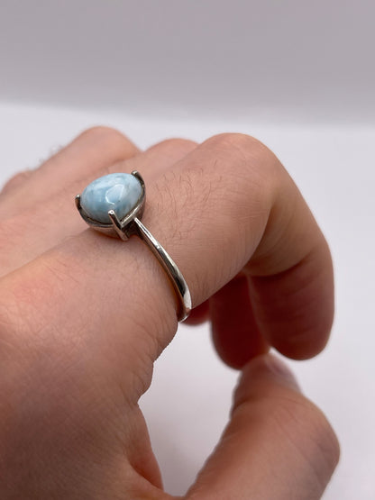 Silver larimar ring
