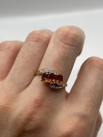 9ct gold topaz and diamond ring