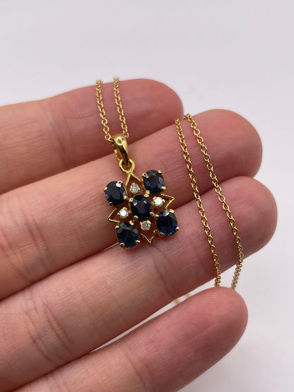 18ct gold sapphire and diamond necklace