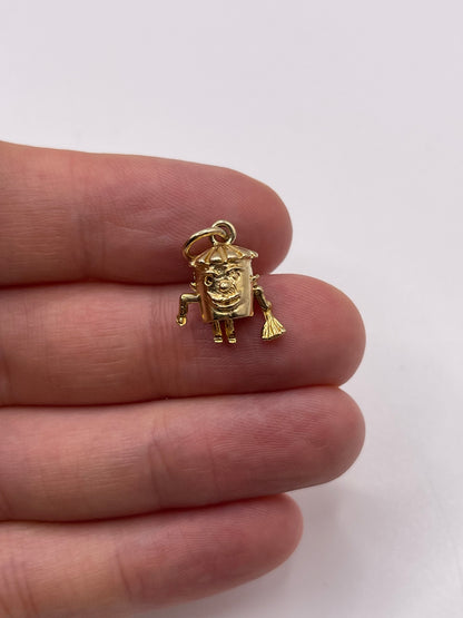9ct gold dusty bin charm