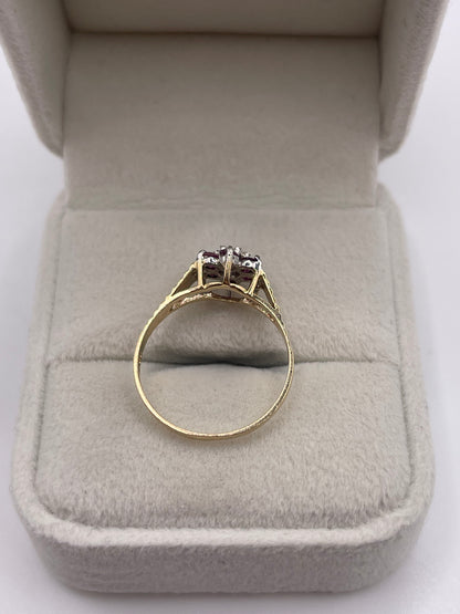 9ct gold ruby and diamond ring
