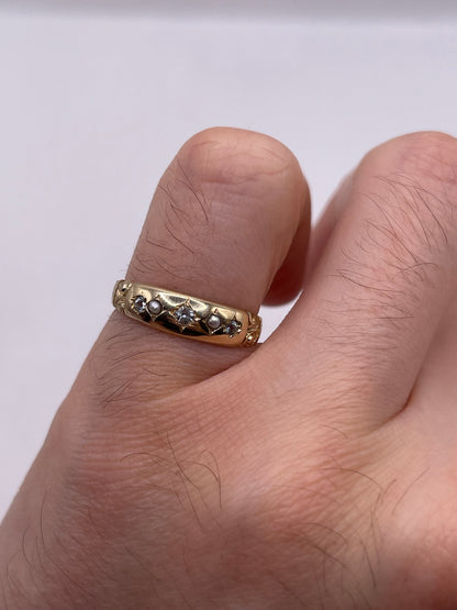9ct gold topaz and pearl gypsy ring