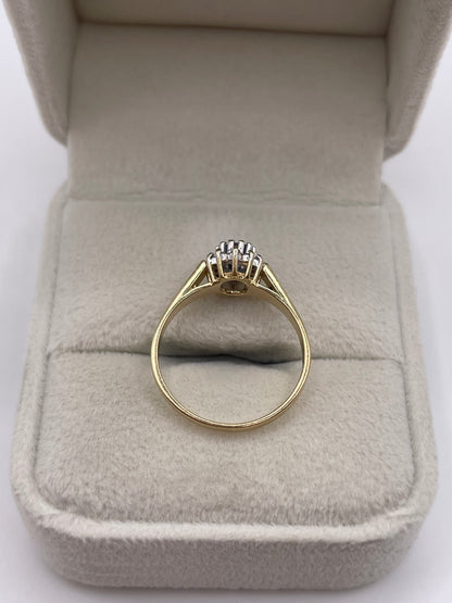 9ct gold sapphire and diamond ring