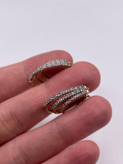 9ct gold diamond earrings
