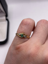 Load image into Gallery viewer, 9ct gold emerald and diamond ring
